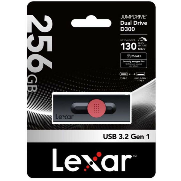 Lexar 256Gb Dual Type-C And Type-A Usb 3.2 Flash Drive, Up To 130Mb/S Read