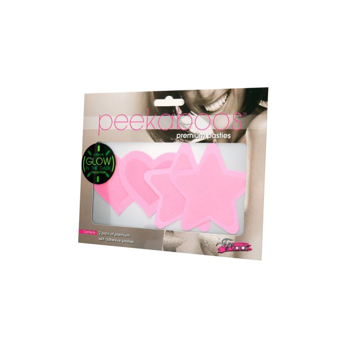 Pezoneras Peekaboo Rosa Talla única Corazones Estrellas 2