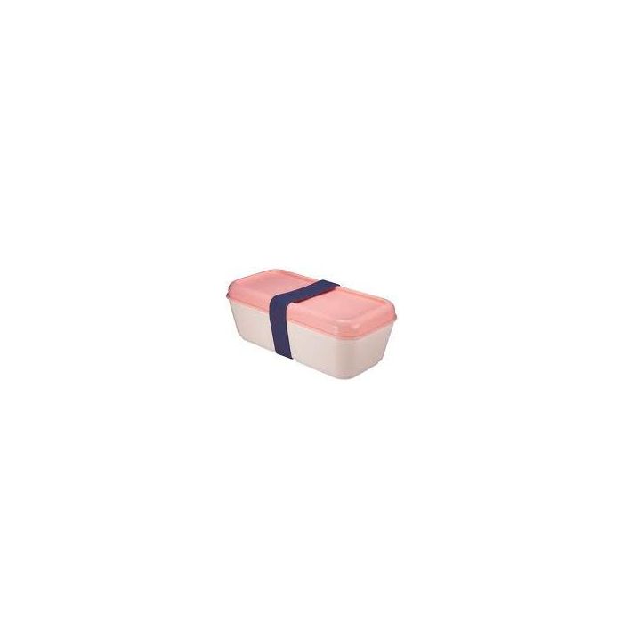 Milan Recipiente para alimentos rectangular 0,75l tapa rosa