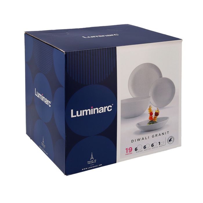 Set de Vajilla Luminarc Diwali Blanco Vidrio 19 piezas – Grupo Lampier