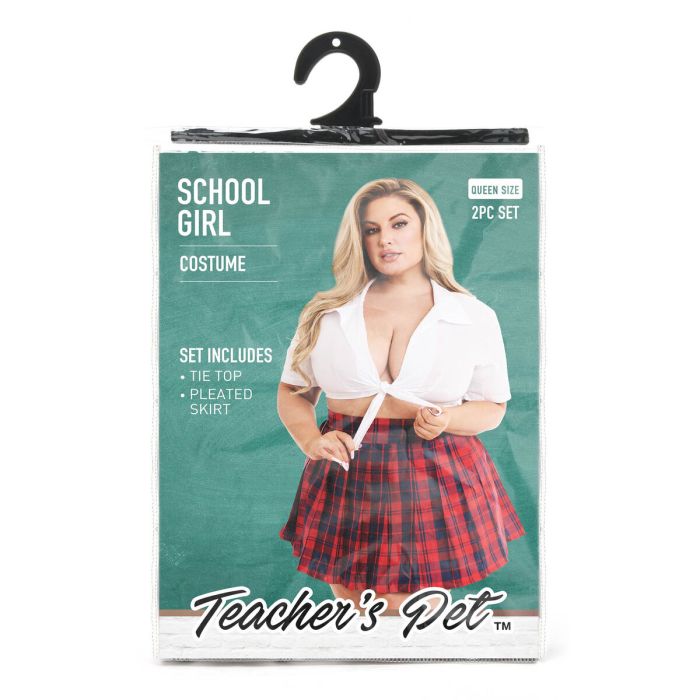 Disfraz Erótico Teacher’s Pet School Girl Rojo Queen size 2