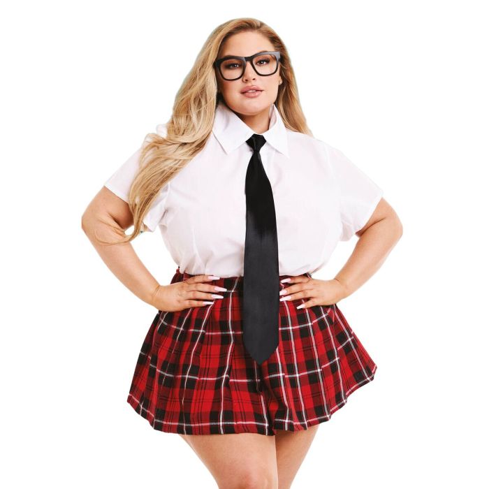 Disfraz Erótico Teacher’s Pet School Girl Rojo Queen size