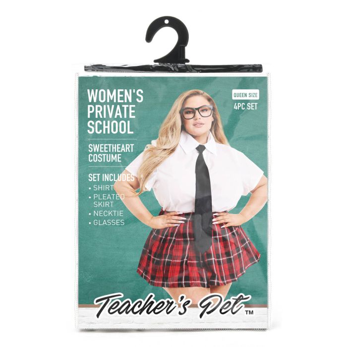 Disfraz Erótico Teacher’s Pet School Girl Rojo Queen size 3