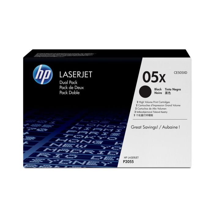 Hp Toner Negro Laserjet P 2055 D 2055 Dn 2050 D 2050 Nº 05X 6.000 Paginas Pack-2