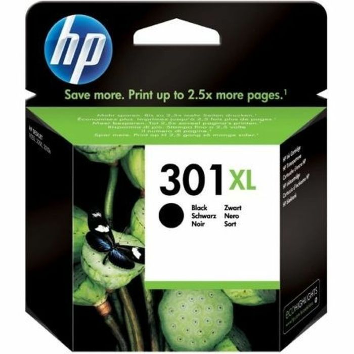 Cartucho de tinta original negro HP 301XL de alto rendimiento para HP Envy 4505 y HP DeskJet 1050/1512/2548 / 3057A (CH563EE)