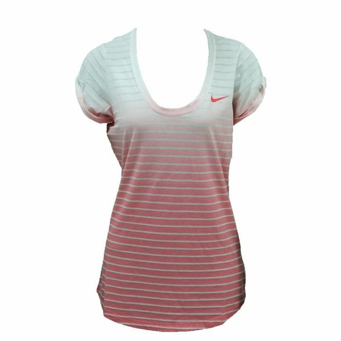 Camiseta de Manga Corta Mujer Nike SS Dip Dye Burnout Rojo Blanco