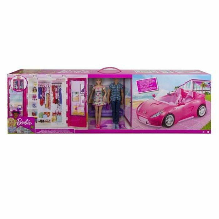 Set Muñecas Barbie GVK05 Figuras x 2 Coche Armario 1