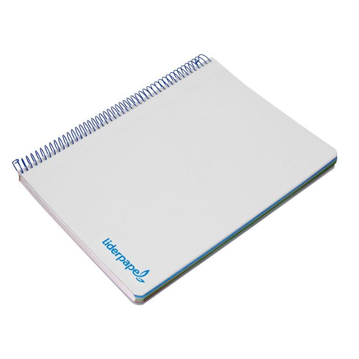 Cuaderno Espiral Liderpapel A4 Micro Wonder Tapa Plastico 120H 90 gr Cuadro 5 mm 5 Bandas 4 Taladros Color Gris 4