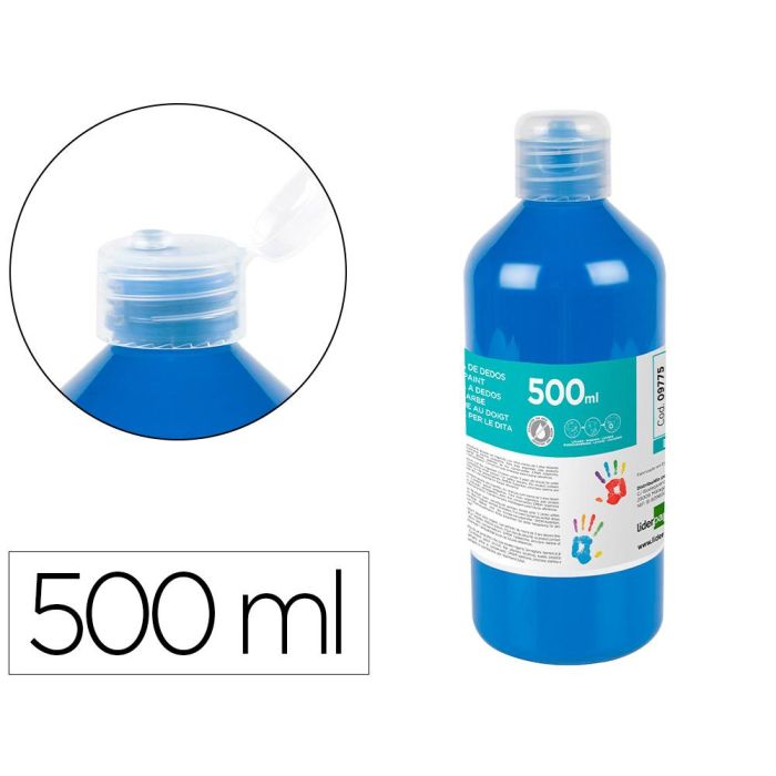 Pintura Dedos Liderpapel Botella De 500 mL Azul