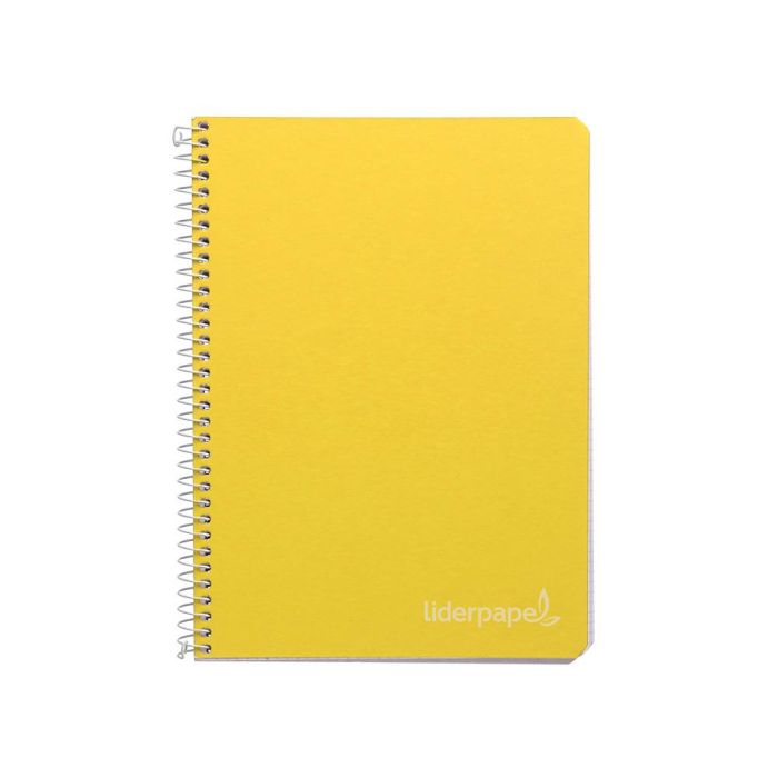 Cuaderno Espiral Liderpapel Cuarto Witty Tapa Dura 80H 75 gr Cuadro 4 mm Con Margen Color Amarillo 5 unidades 1