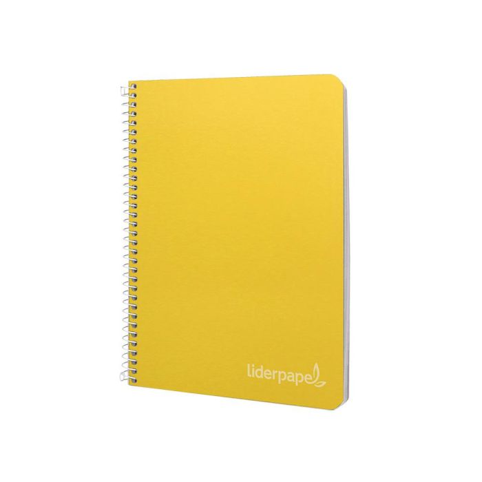 Cuaderno Espiral Liderpapel Cuarto Witty Tapa Dura 80H 75 gr Cuadro 4 mm Con Margen Color Amarillo 5 unidades 4