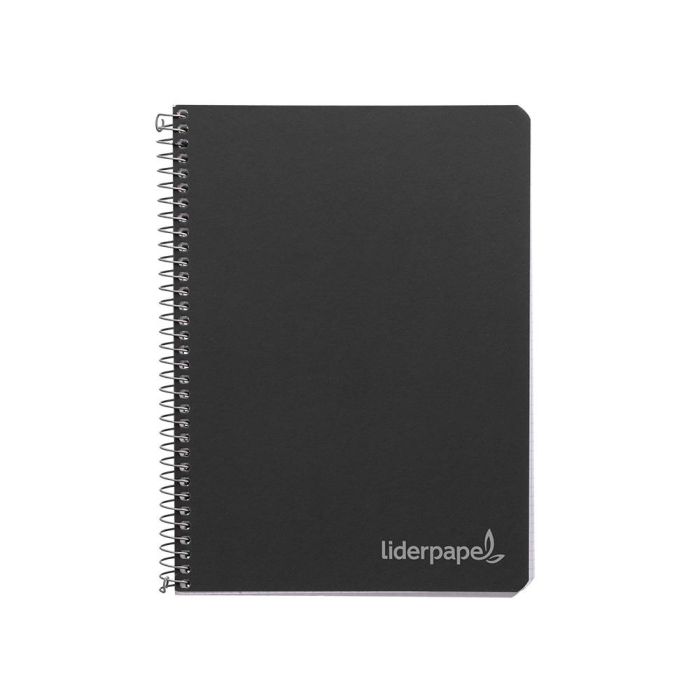 Cuaderno Espiral Liderpapel Cuarto Witty Tapa Dura 80H 75 gr Cuadro 4 mm Con Margen Color Negro 5 unidades 1