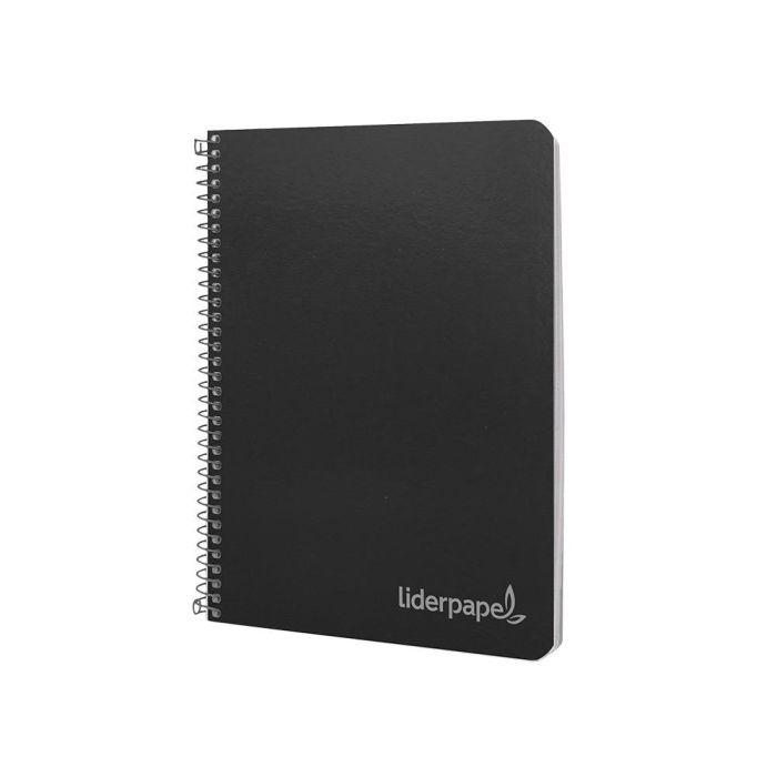 Cuaderno Espiral Liderpapel Cuarto Witty Tapa Dura 80H 75 gr Cuadro 4 mm Con Margen Color Negro 5 unidades 4