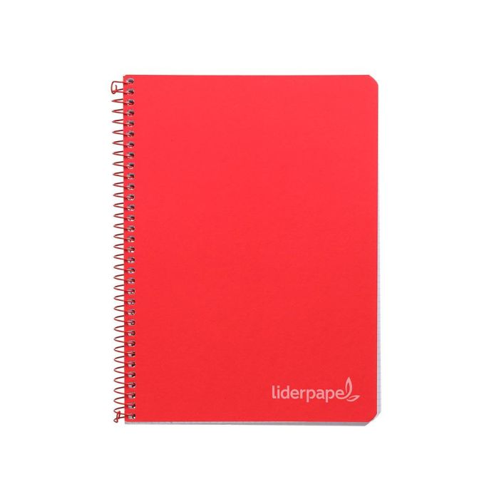 Cuaderno Espiral Liderpapel Cuarto Witty Tapa Dura 80H 75 gr Cuadro 4 mm Con Margen Color Rojo 5 unidades 1