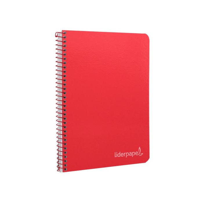 Cuaderno Espiral Liderpapel Cuarto Witty Tapa Dura 80H 75 gr Cuadro 4 mm Con Margen Color Rojo 5 unidades 3