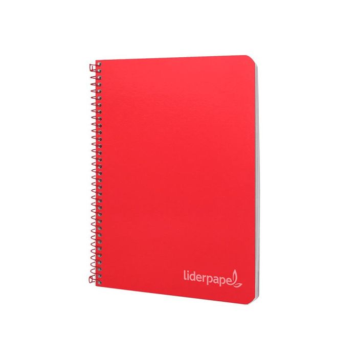 Cuaderno Espiral Liderpapel Cuarto Witty Tapa Dura 80H 75 gr Cuadro 4 mm Con Margen Color Rojo 5 unidades 4