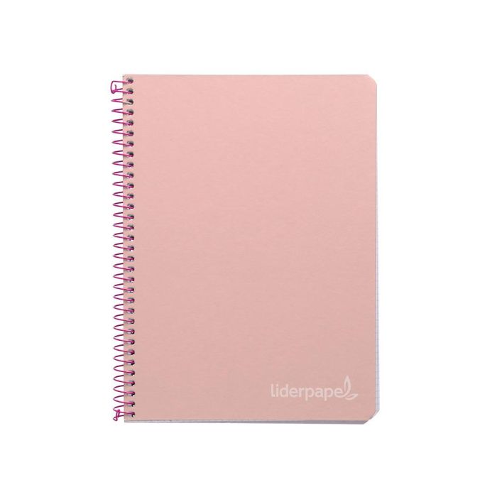 Cuaderno Espiral Liderpapel Cuarto Witty Tapa Dura 80H 75 gr Cuadro 4 mm Con Margen Color Rosa 5 unidades 1