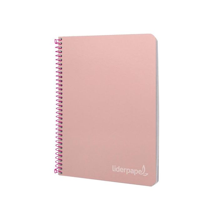 Cuaderno Espiral Liderpapel Cuarto Witty Tapa Dura 80H 75 gr Cuadro 4 mm Con Margen Color Rosa 5 unidades 4