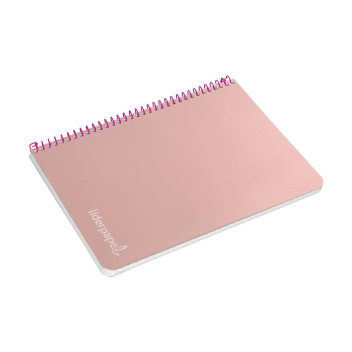 Cuaderno Espiral Liderpapel Cuarto Witty Tapa Dura 80H 75 gr Cuadro 4 mm Con Margen Color Rosa 5 unidades 5