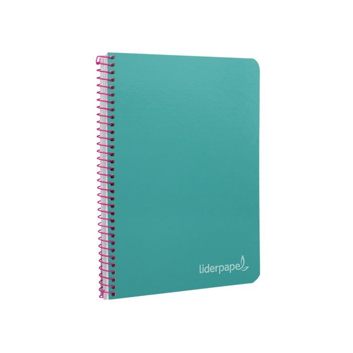 Cuaderno Espiral Liderpapel Cuarto Witty Tapa Dura 80H 75 gr Cuadro 4 mm Con Margen Color Turquesa 5 unidades 3