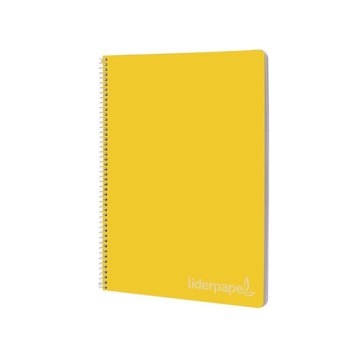 Cuaderno Espiral Liderpapel Folio Witty Tapa Dura 80H 75 gr Cuadro 4 mm Con Margen Color Amarillo 5 unidades 4