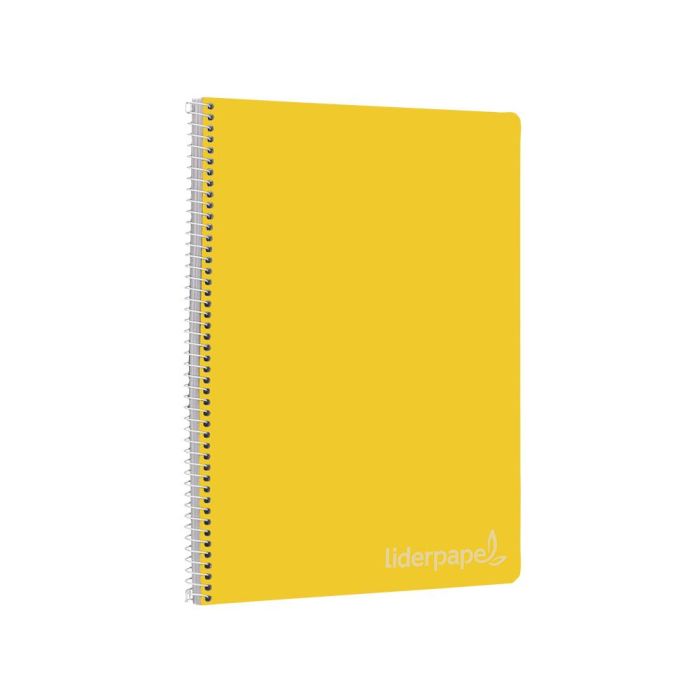 Cuaderno Espiral Liderpapel Folio Witty Tapa Dura 80H 75 gr Cuadro 4 mm Con Margen Color Amarillo 5 unidades 5