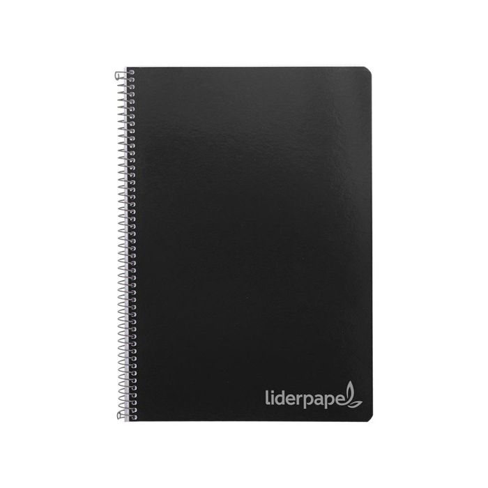 Cuaderno Espiral Liderpapel Folio Witty Tapa Dura 80H 75 gr Cuadro 4 mm Con Margen Color Negro 5 unidades 1