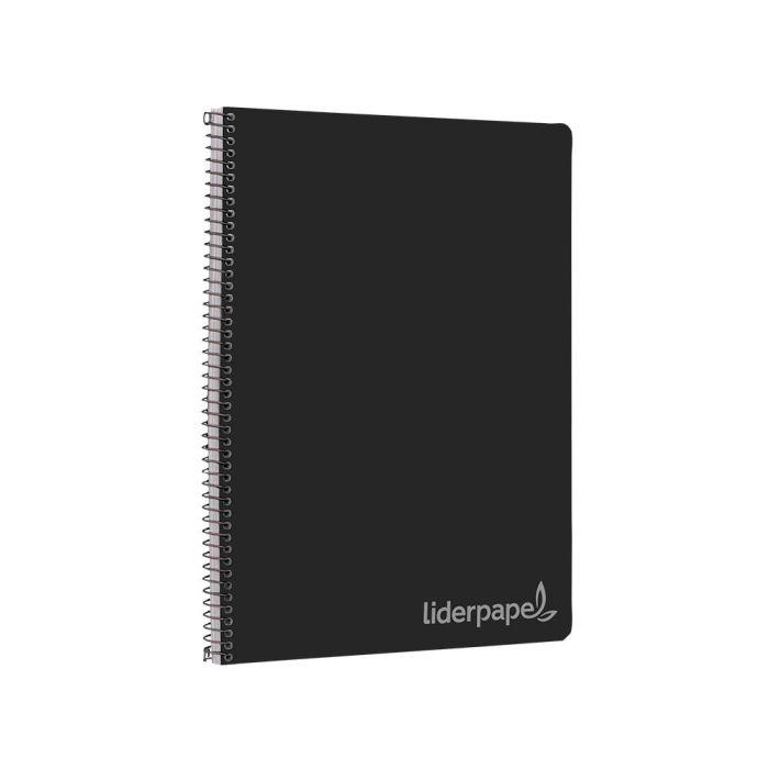 Cuaderno Espiral Liderpapel Folio Witty Tapa Dura 80H 75 gr Cuadro 4 mm Con Margen Color Negro 5 unidades 4