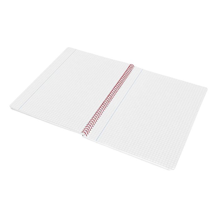 Cuaderno Espiral Liderpapel Folio Witty Tapa Dura 80H 75 gr Cuadro 4 mm Con Margen Color Rojo 5 unidades 7