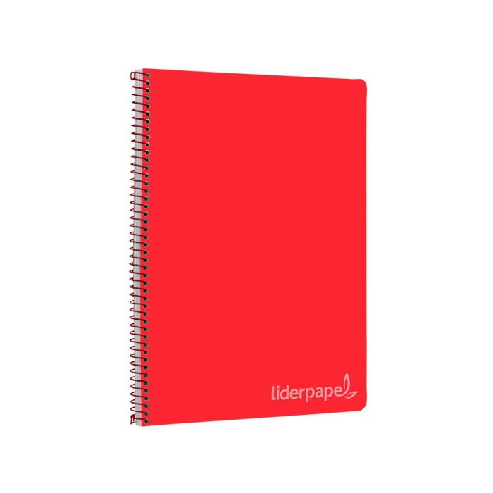 Cuaderno Espiral Liderpapel Folio Witty Tapa Dura 80H 75 gr Cuadro 4 mm Con Margen Color Rojo 5 unidades 4