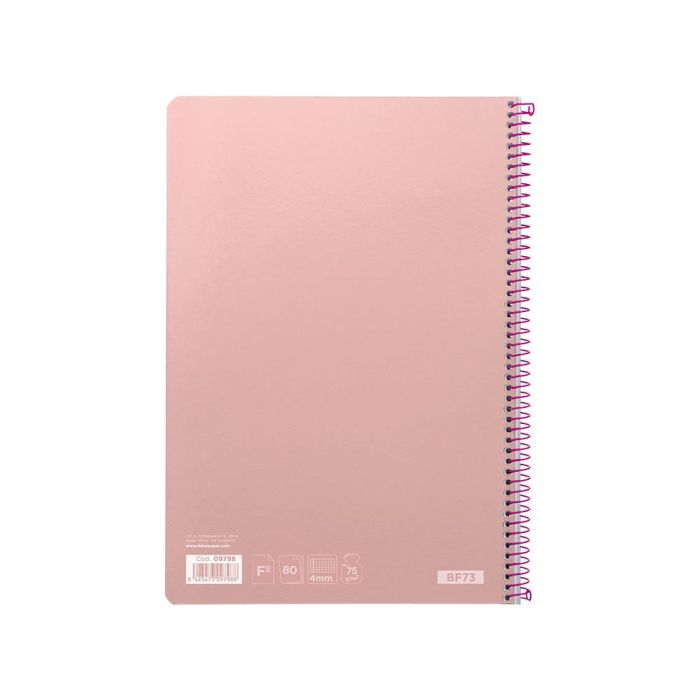 Cuaderno Espiral Liderpapel Folio Witty Tapa Dura 80H 75 gr Cuadro 4 mm Con Margen Color Rosa 5 unidades 3