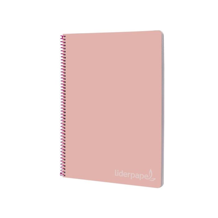 Cuaderno Espiral Liderpapel Folio Witty Tapa Dura 80H 75 gr Cuadro 4 mm Con Margen Color Rosa 5 unidades 4