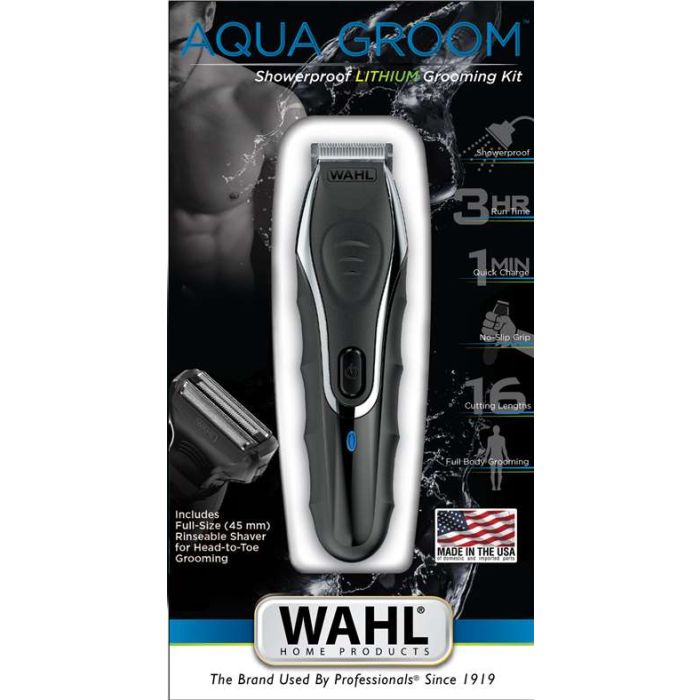 Aquagroom Afeitadora-Rasuradora Con-Sin Cable Para Cuerpo Y Barba Resistente Al Agua WAHL 09899-016 2