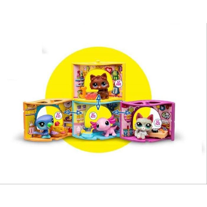 Figura Mascota Littlest Pet Shop Pet Nooks. Incluye 1 mascota,set apilable y 2 accesorios. - Modelos surtidos 1