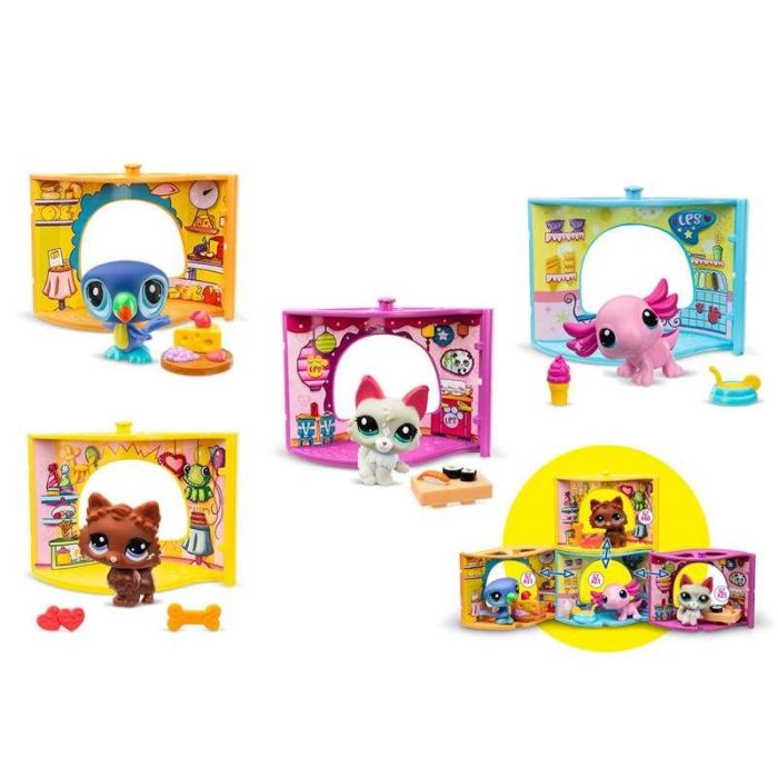 Figura mascota littlest pet shop pet nooks. incluye 1 mascota,set apilable y 2 accesorios. - modelos surtidos