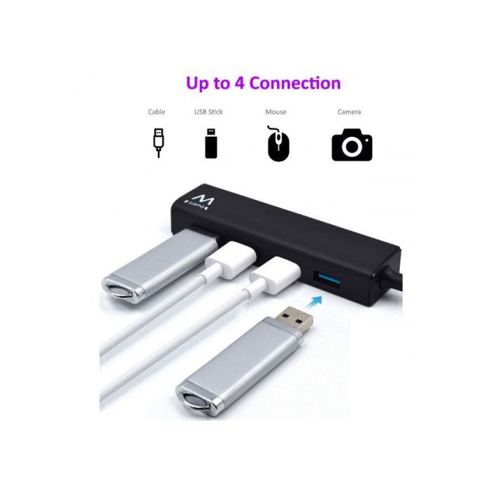 Hub USB Ewent EW1136 4 x USB 3.0 Negro 3