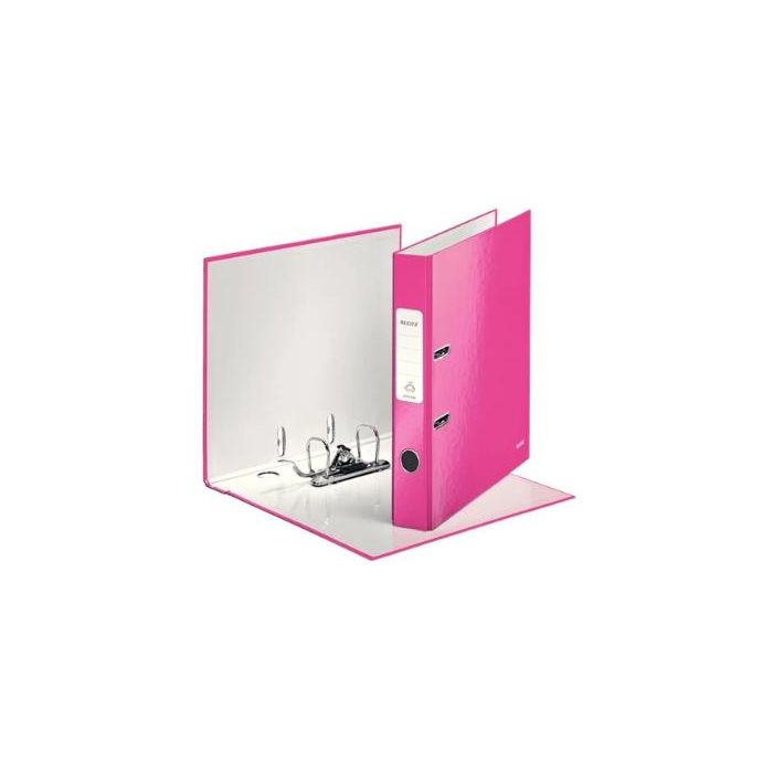 Leitz Archivador palanca wow 180º a4 lomo 50mm rado cartón forrado plastificado fucsia