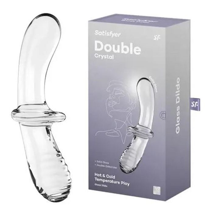Satisfyer Double crystal dildo hot & cold temperature play transparente