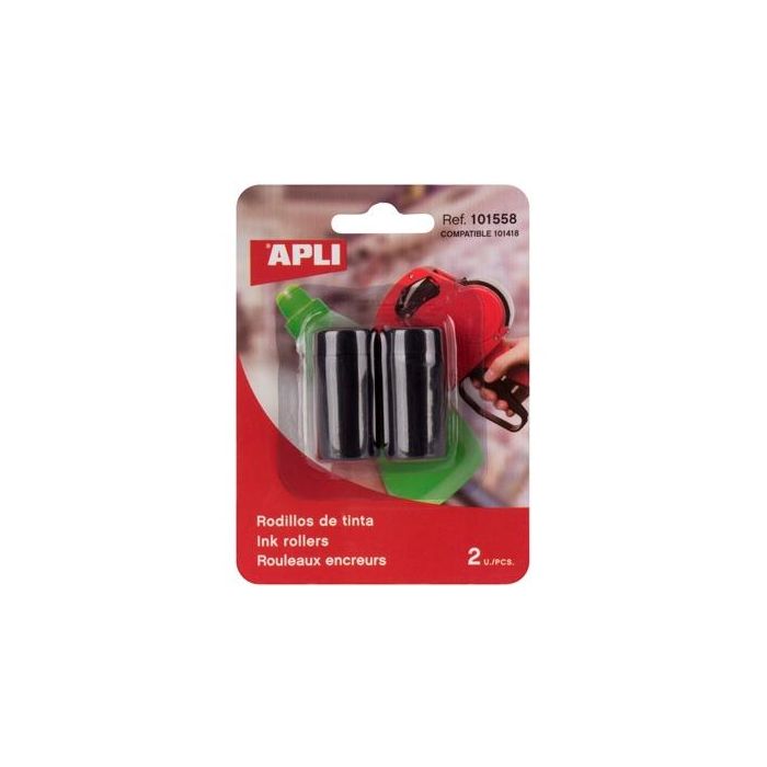 Apli Rollo tinta para etiquetadora negro 1 blister con 2 unidades