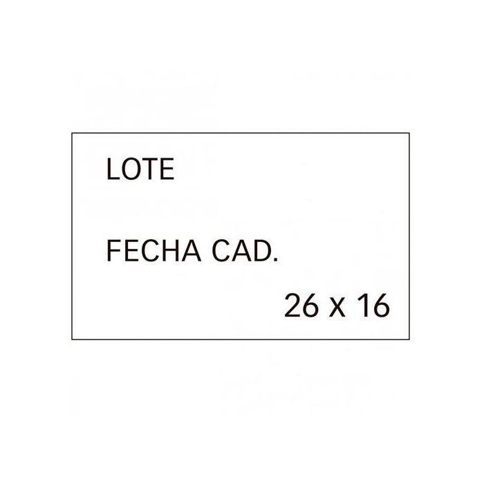 Apli etiquetas para etiquetadora de precios impresas 'lote' + 'fecha cad' 26x16mm 6 rollos de 1000 blanco