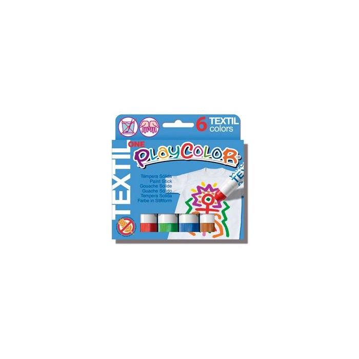 Tempera Solida Playcolor Pocket Escolar Caja 6 Barras 5 Gr Colores
