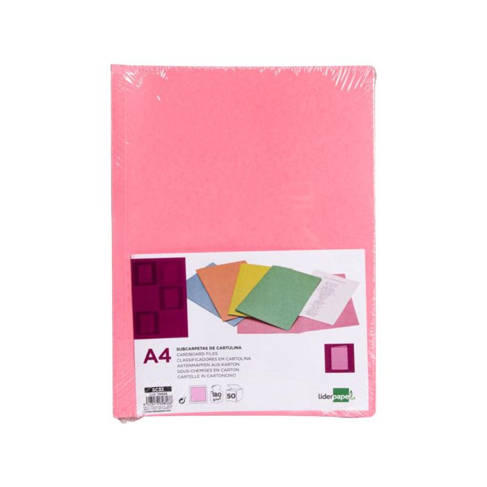 Subcarpeta Liderpapel A4 Rosa Pastel 180 gr-M2 50 unidades 1