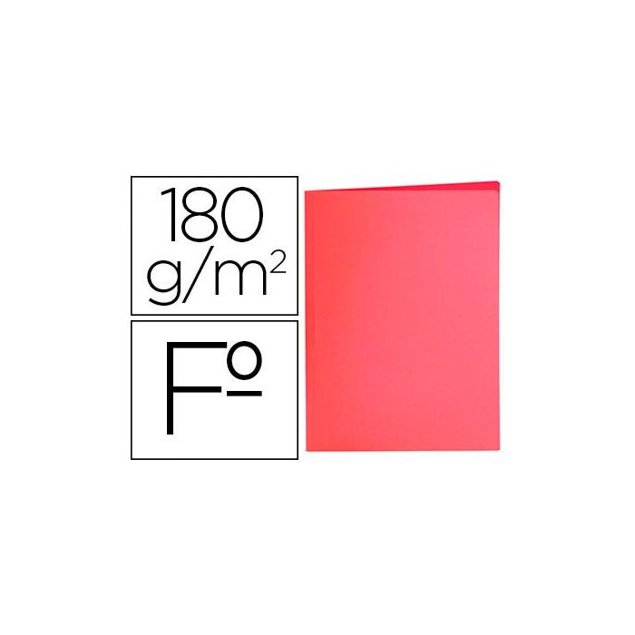 Subcarpeta Liderpapel Folio Rojo Pastel 180 gr-M2 50 unidades