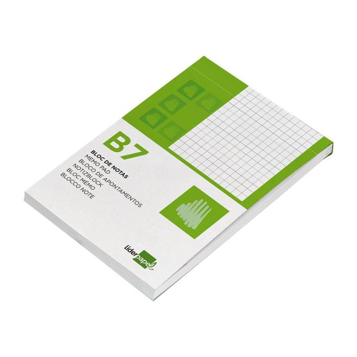 Bloc Notas Liderpapel Cuadro 4 mm B7 80 Hojas 60 gr-M2 Perforado 10 unidades 2