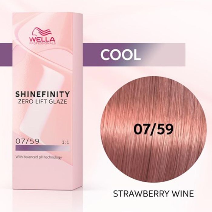 Wella Shinefinity zero lift glaze tinte 07/59 setrawberry wine 60 ml