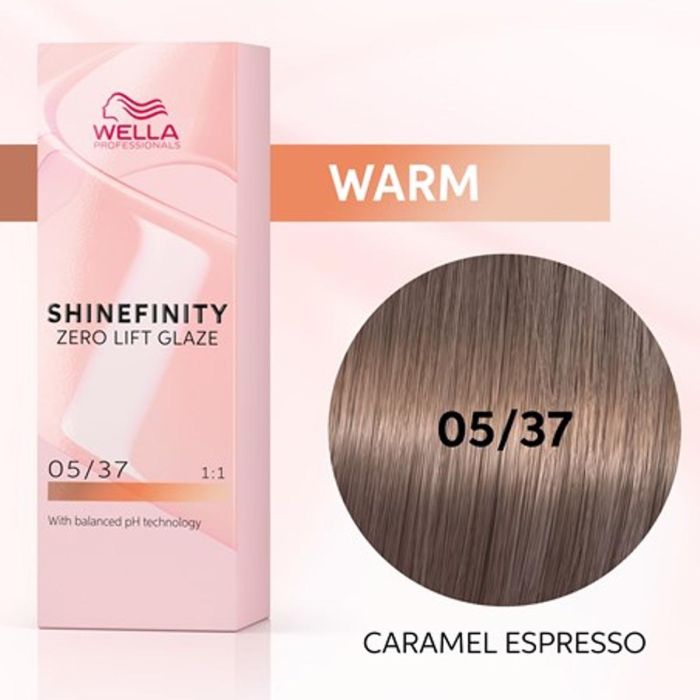 Wella Shinefinity zero lift glaze tinte 05/37 caramel espresso