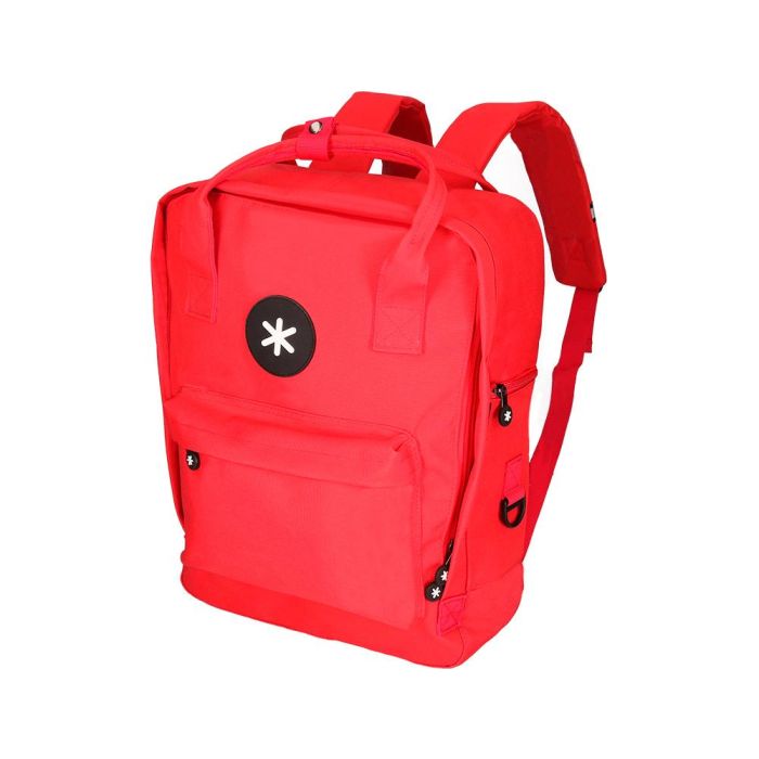 Cartera Antartik Mochila 2 Asas Y Bolsillos Exteriores Rojo 300x115X390 mm 6