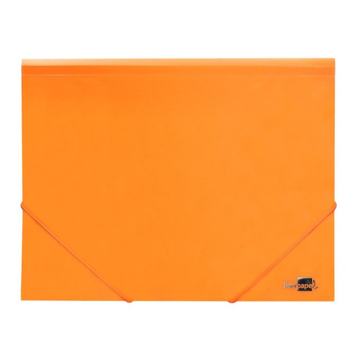 Carpeta Liderpapel Gomas Solapas Polipropileno Din A4 Naranja Fluor Opaco 1