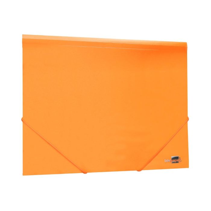 Carpeta Liderpapel Gomas Solapas Polipropileno Din A4 Naranja Fluor Opaco 3