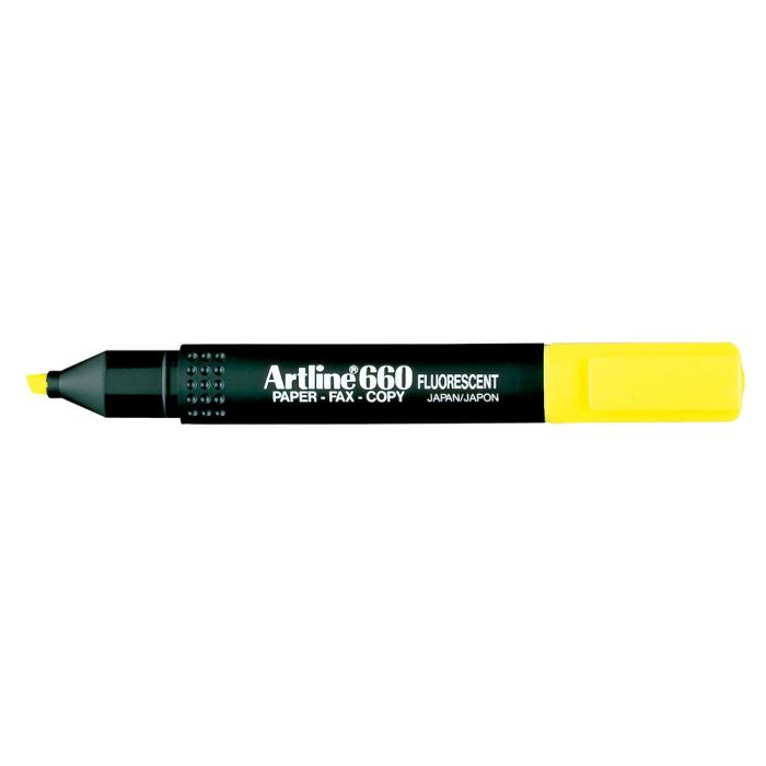 Rotulador Artline Fluorescente Ek-660 Amarillo Punta Biselada 12 unidades 2